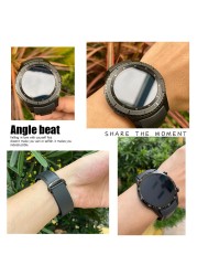 20mm 19/21mm 22mm Curved End Silicone Rubber Watch Band Suitable for Huawei GT 2 Samsung Galaxy Watch 3 4 Omega Seamaster Strap