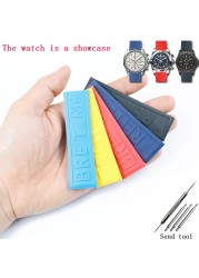 Watch accessories 22mm 24mm men's rubber strap suitable for Breitling ladies waterproof silicone sport strap