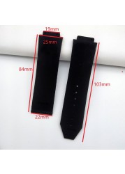 Watch Accessories Rubber Strap for Hublot Big Bang Series 25mm x 19mm Men and Women Watch Band Bracelet