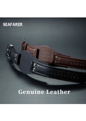 Genuine leather watch strap for Fossil CH2564 CH2565 CH2891CH3051 wristband 22mm black brown tray watchband with rivet pattern