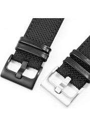 Nylon+Leather Watchband Thickened Canvas Strap For K4b381b6 K4b381b3 K4B384B6 Waterproof Wristband Watch Band 30mm Black With Tool