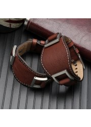 Genuine leather for Fossil JR1157 watch band accessories vintage style strap with high quantity stainless steel joint 24mm