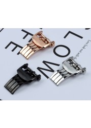 Folding watch strap, 316L, Breitling buckle, 18mm, 20mm, silver, black, pink, gold, stainless steel, silicone leather