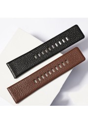 Genuine Leather Watchband for Diesel DZ7256 DZ4344 DZ1657 DZ12 Watch Band Litchi Grain 22 24 26 27 28 30 32 34mm Strap Bracelet