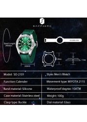 SAFERO Top Brand Luxury Stylish Men Watch 100M Miyota Water Resistant Sport Wristwatch Male Quartz Wristwatch Male Watch