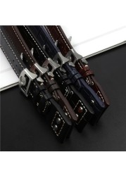 21mm 22mm Genuine Cowhide Leather Watchband with Stud for IWC Pilot PORTOFINO Portuguese Watch Strap Folding Buckle Accessories