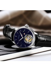 luxury tourbillon skeleton movement mechanical watch men goldstone sapphire aesop manual tourbillon watch for men montre homme