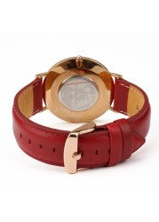 MAIKES Genuine Leather Replacement Bracelet Trendy Red Women Watch Band 12/13/14/16/17/18/19/20 for Lady Band Watch Watch Strap