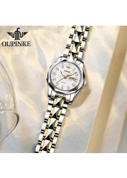 Original Brand OUPINKE Wristwatches Women Automatic Self-Wind Mechanical Watch Tungsten Steel Business Waterproof Montre Femme