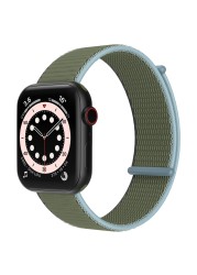 Correa de rivets weave para apple watch, panda de 44mm, 40mm, 38mm, 42mm y 44mm para adjustable velcro apple watch 6 5 4 3 se