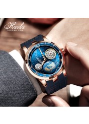 Haofa 1952 Carousel Mechanical Watch Men Sapphire Carousel Starry Energy Reserve 80H Luxury Wristwatches relógio masculino