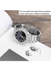 GA2100 New Model Home Oak All Metal Bezel Strap Simple Style in One Watch Bands for G-SHOCK GA2100/2110 Accessories