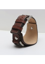 New design for Fossil JR1401 JR1156 JR1157 24mm luxury genuine leather strap tray gato watchband for men steel buckle strap