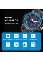 Sports Watch Military Watch Men Alarm Watch Stopwatch LED Backlight Digital Dual Time Display 8008 Men's Watches Waterproof