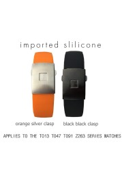 Silicone Watchband 20mm 21mm Sport For Tissot Touch T013 T047 Rubber Strap T-Sport Watchband Waterproof T013420A T047420A T33