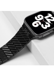 Carbon Fiber Strap for Apple Watch Band 45mm 44mm 42mm 41mm 40mm 38mm Lightweight Connect Bracelet Strap iWatch Series 5 4 3 6 SE 7