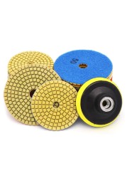 7pcs 80mm dry buffing pad 3 inch sharp type diamond polishing pads for granite marble sanding disc stone