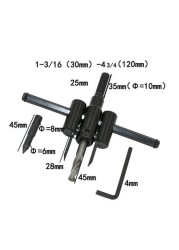 Adjustable Circle Hole Cutter Wood Drill Bit Saw Round Cutting Blade Aircraft Type Tool DIY Hole Opener 30mm-200mm 30mm-300mm