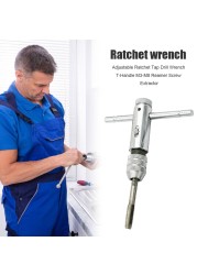 Adjustable Ratchet Tap Drill Wrench T-Handle M3-M8 Lathe Screw Thread Extractor Holder Spanner Metric Screw Hand Hardware