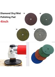 1/7pcs diamond polishing pads kit 4 inch 100mm wet/dry for granite stone concrete marble polishing use grinding discs set