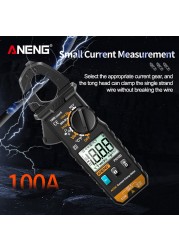 ANENG PN100 Clamp Meter 1mA Precision Small Digital AC/DC Decoder Multicurrent Resistance Frequency Tester Meter