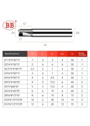 BB PCD Diamond Milling Cutter Carbon Fiber Glass Fiber Bakelite Machining Tool New Material CNC Carbide Bits Carving