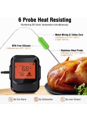 AidMax Pro06 165Ft Remote Multi-Channel Bluetooth Smokehouse BBQ Thermometer with Temperature Probe