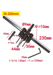 Toro 30mm-120/200/300mm Alloy Steel Adjustable Circle Hole Cutter Tools Set with Wood Plastic Hole Saw Drill Bit for Woodwork