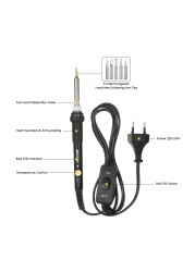 14in1 60W Adjustable Temperature Soldering Iron Soldering Iron Kit With ON/OFF Switch 5pcs Soldering Tips With Box