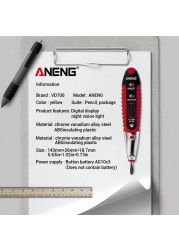 ANENG Digital Tester Pencil Non-contact saft Test Pen AC DC 12-250V Tester Electric LCD Display Screwdriver Voltage Indicator
