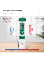 High Accuracy 6 in 1 PH/ EC/ TDS/ Salt/ S.G/ Temperature Test Meter Analyzer Acid Probe Analyzer for Drinking Aquarium 40% Off