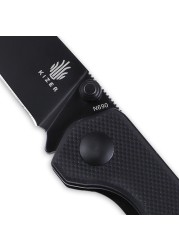 Kizer Biglighter Mini V3458RN5 Pocket Knives Black G10 Handle Folding Knife N690 Steel Rescue Tool EDC Tactical Knife