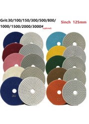 1pc diamond polishing pads kit 5 inch 125mm wet/dry for granite stone concrete marble polishing use grinding discs set