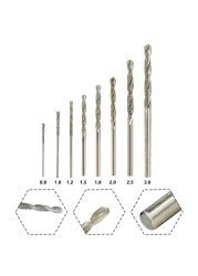 8pcs Diamond Coated Twist Drill Bit 0.8-3.0mm Gun Drill Bit for Glass Tile Stone Hole Cutter for Glass Jewelry Tile Stone