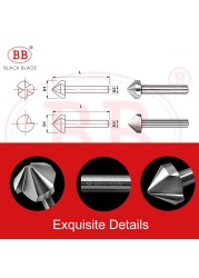 BB 90 Degree Wide HSS Chamfer Milling Metal Tool 1 3 Flute Cutter De-Durring Orifice Rose Cove Drill