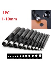 High Quality Punching Leather Hole Punch Round Steel Leather Craft Hollow Hole Punch 1mm-10mm Metal Gaskets Plastic Rubber Tools