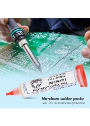 10cc Lead-Free Soldering Flux Grease For LED Chips BGA SMD PGA PCB DIY Repair Soldering Paste Needles Syringe Pusher Rework Tools