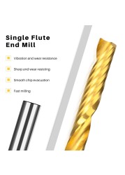 XCAN Spiral Router Bit 1/8mm Single Shank Flute Spiral Carbide End Mill Tin Coated CNC Engraving Bits Milling Cutter