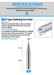 15/17pcs Copper Soldering Tips 900M Soldering Iron Tip Set Electric Soldering Iron Lead Free Soldering Tips Head Soldering Tool
