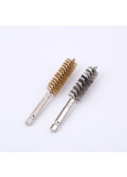 2pcs derusting wire brush stainless steel polishing brush with handle car cleaning wire brush brush machine electric drill accessories