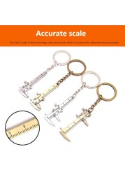 1pc Mini Portable Zinc Alloy Vernier Caliper Key Chain Simulation Measuring Tools Fashion Bag Decoration Keyring