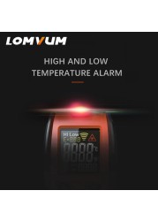 LOMVUM Digital Infrared Thermometer Contact Heat Gun Laser Handheld Infrared Temperature Gun Color LCD Display 50-580c Alarm