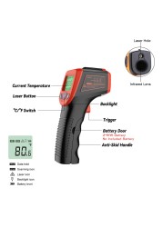 Digital Infrared Thermometer C/F Non Contact Thermometer GM320 Industrial Digital Infrared -50~380/-50~600 Degree