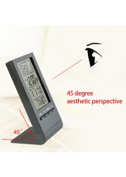 Mini Digital Thermometer Hygrometer Temperature Humidity Sensor Monitor Multifunction Meter Alarm Clock Weather Station Barometer