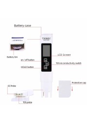 3 in 1 PH Meter TDS EC Meter TDS Bhd Tester Digital LCD Water Tester Pen Water Purity PPM Water Filter Hydroponic Quality Control