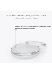 10X Smart Portable Magnifying Glass with LED UV Lights Insect Monitoring Jewelry Evaluation Magnifier Loupe for Reading Books