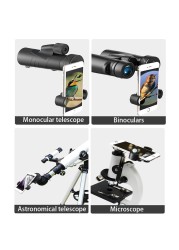 Universal Cell Phone Adapter Clip Mount Binoculars Monocular Spotting Scope Phone Holder Telescope Support Eyepiece Bracket