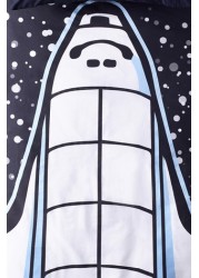 Glow In The Dark Nasa Rocket Duvet Cover And Pillowcase Set