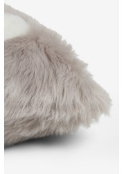 Faux Fur Heart Cushion