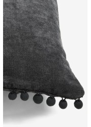 Soft Velour Pom Edge Cushion